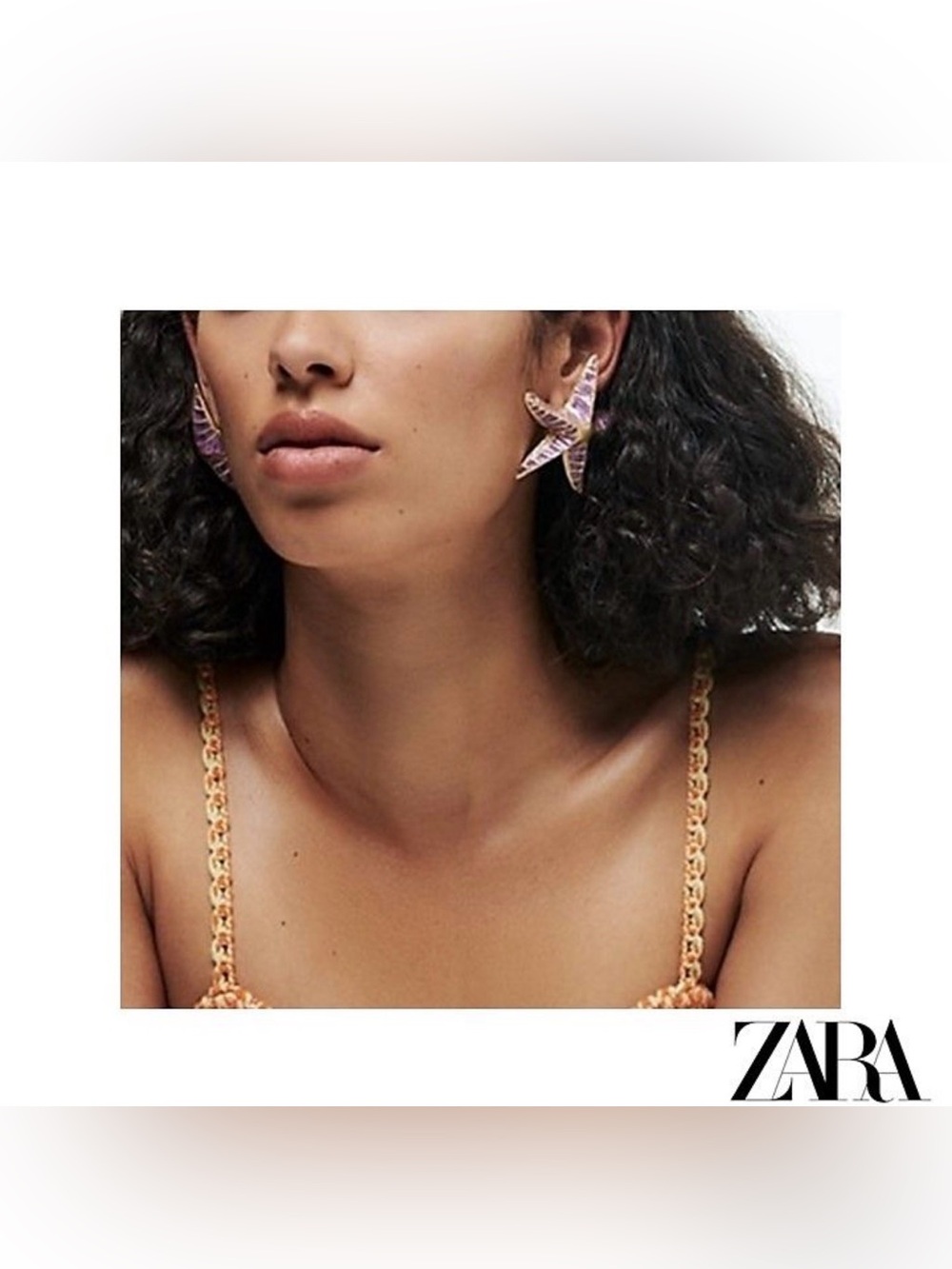 ZARA Lavender And Gold Over High Quality Stainless Steel Starfish Earrings
